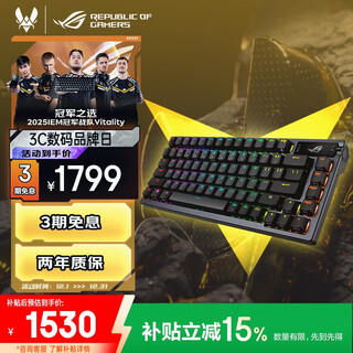 ROG夜魔机械键盘 无线/三模游戏电竞键盘 75配列NX雪武白轴 RGB热插拔客制化 Gasket结构 OLED屏 黑色