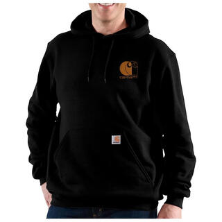 Carhartt carhartt 2025 new men's sweatshirt warm and comfortable cotton plus velvet casual fashion pullover men's top black one size | xl