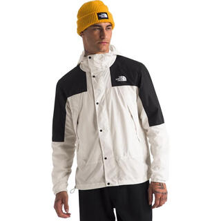 The north face men's outdoor windproof windproof breathable waterproof jacket hooded long sleeve lightweight jacket white dune/tnf black xl