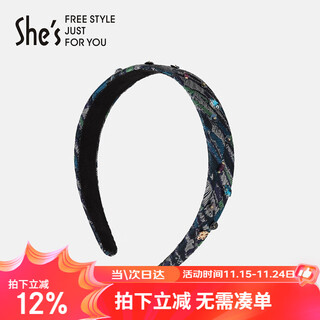 She s akiko hair accessories, modern beads, contrasting color jacquard, handmade beaded hair hoop, versatile headband, birthday gift for girlfriend
