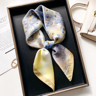 Hangsifu silk scarf, mulberry silk scarf, chinese square scarf, scarf, birthday gift for wife and mother, ladies gift box, oil painting