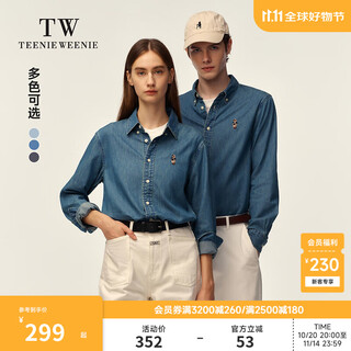 Повседневная рубашка унисекс teenie weenie bear 2025, новая модная весенняя джинсовая рубашка синего цвета l