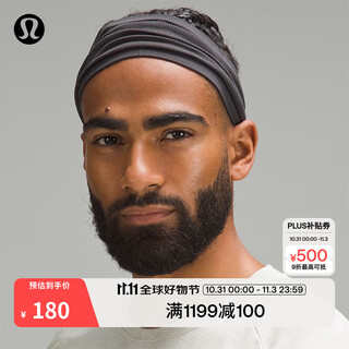 Lululemon丨metal vent tech men's widened sports headband lm9au5s black/graphite gray o/s