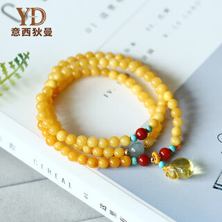 Italian raw stone beeswax bracelet with turquoise south red agate gold amber lucky bag boys and girls multi-circle bracelet 5mm natural beeswax bracelet