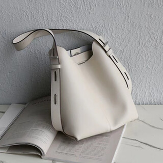 Large bags for women 2025 new genuine leather women's bags large bags large capacity bucket bag genuine leather tote bag shoulder crossbody bag white