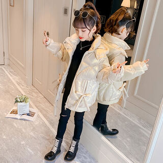 女童棉服2025新款洋气棉袄中大童冬款儿童羽绒棉衣秋冬装免洗外套 金色 120 120cm