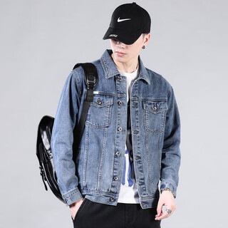 Royal palm polo sports club new men's denim jacket jacket men's trendy brand handsome spring and autumn loose casual jacket light blue-9008 4xl weight 175-190jin jin equals 0.5 kg