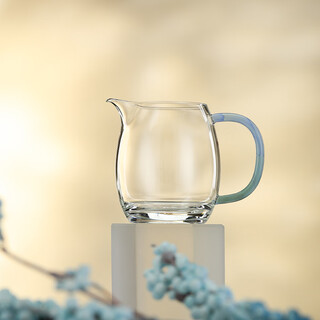 Heqi lanyu cloud water pattern clear tea sea high-end light luxury fairy glass high-borosilicon heat-resistant glass 320ml-yuebai