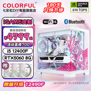 Colorful igame sea view room customized computer host i5 12490f/14600kf rtx5060ti desktop gaming computer ai design diy assembly machine with two 12490f丨512gb丨rtx5060丨16gb memory