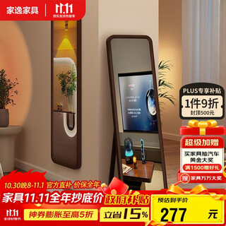 Jiayi solid wood full-length mirror floor-standing dressing mirror bedroom three-dimensional mirror wall hanging fitting mirror home high-definition makeup mirror