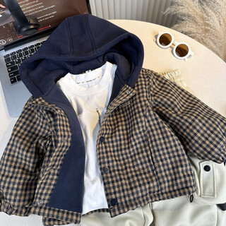 男童加绒外套儿童加厚秋冬装上衣2025新款酷帅男宝冬季保暖小棉袄 黄色加绒加厚 cm(建议身高85左右) 90