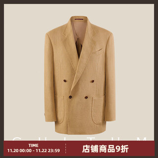 Cultum machine washable and quick-drying, casual, lazy, high-waisted, relaxed and breathable suit, wide-leg double pleated trousers, same style for men and women, desert yellow singlet 50 singles