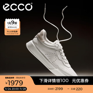 Ecco men's sneakers 25 years simple color matching comfortable sports shoes casual men's shoes street sneakers 539814 hl white/off-white 53981452292 39