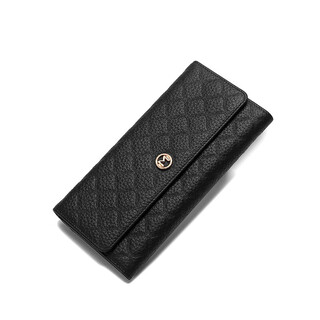 Scarecrow 2025 new women's wallet fashionable and exquisite small fragrant style wallet medium long clutch black