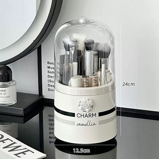 Yusenyi desktop makeup storage box storage tube high-end lipstick eye shadow brush transparent dust-proof brush high-end brush cosmetics makeup brush storage tube with cover dust-proof makeup brush storage tube with cover dust-proof