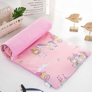Fantasy winter plus velvet thickened mattress children's mattress flannel kindergarten mattress cover spliced bed afternoon pad quilt pumpkin princess-cotton plus velvet 60x120cm cushion cover + feather silk cotton core approximately 1.2jin jin equals 0.5kg