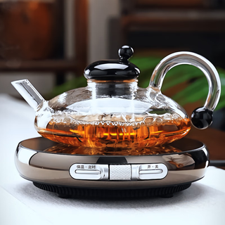 Electric kettle, large capacity, insulated tea kettle, cold brew tea kettle, high temperature resistance, quality assurance, base + rat kettle + 2 transparent rat cups