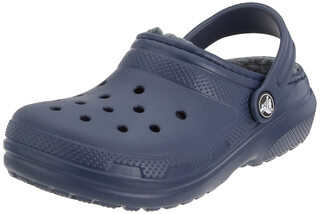 Crocs girls classic crocs lightweight, comfortable, machine washable children's shoes navy/charcoal 5 toddlers