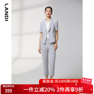Landi shopping mall's new summer style light gray short-sleeved small suit jacket for women, thin suit top, light gray s