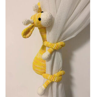 Yusenyi long-armed monkey curtain straps handmade iy material package wool knitting crochet gift yellow flower color free tool +