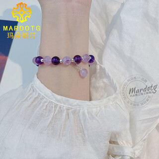 Mardotg uruguay amethyst bracelet women's purple crystal bracelet as gift 6 beads (please note hand size when ordering)