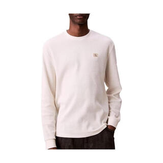 Calvin klein ck new men's sweatshirt warm and comfortable solid color cotton daily casual top trendy fashion men's pullover white one size | eu m