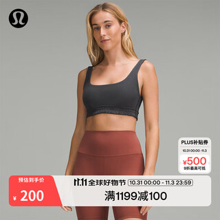 Lululemon丨ribbed softstreme women's ribbed scoop neck bra lw2e08s black s