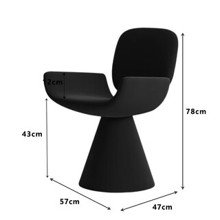 Wanzhuang 2025 new style italian rotating makeup chair, dressing table, stool, dining chair, special for master bedroom, black matte velvet, non-rotatable _fully installed_door delivery