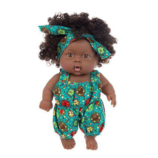 Rebirth doll comfort doll baby doll origin vinyl doll doll doll children's soft plastic toy gift q8-004c blue and green picture overalls (8 inches 20) doll + clothes