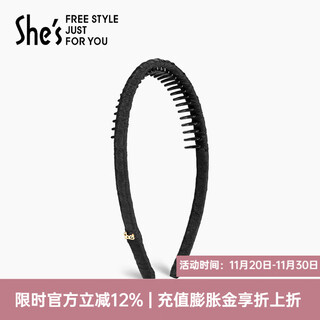 She s qianzi fabric toothed hairband, broken hairpin, temperament non-slip headband, hairpin, hair accessory, birthday gift for girlfriend, black g0