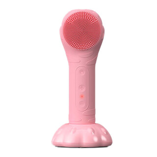 Oem new facial cleansing instrument vibrating hot compress water blocking pore massage facial washing instrument electric silicone facial cleansing brush beauty instrument pink