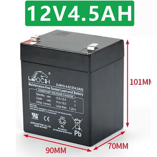 理士電池（LEOCH）蓄电池DJW12V4.5AH广场舞户外音响门禁卷闸门卷帘门拉杆音响电梯 理士12V4.5AH
