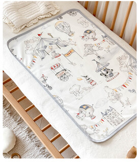 Baby changing pad waterproof and washable cotton surface newborn baby large size sheet breathable aunt care pad circus - skin-friendly combed cotton (recommended to prepare 2-3 for easy replacement and washing) 150x200cm