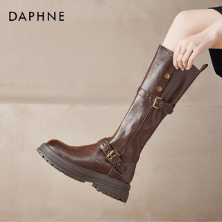 Daphne boots women's shoes plus velvet 2025 new autumn and winter popular cowboy boots high boots huge good-looking knight boots