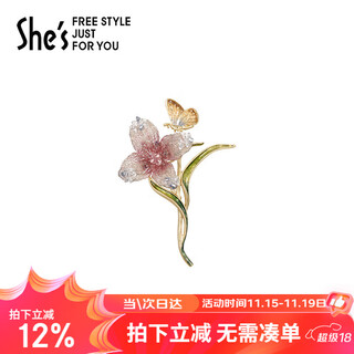 She s akiko monet embroidery flowers light luxury high-end women's brooch fashion corsage pin birthday gift for girlfriend