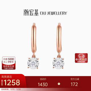 Trendy acer round flash 18k gold diamond earrings color gold earrings fashion high-end birthday gift for girlfriend red 18k single style
