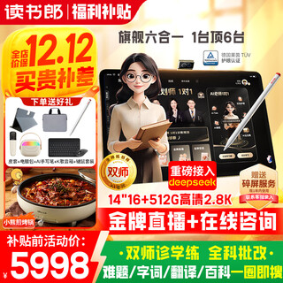 Dushulang learning machine t5 max 2025 new all-subject precision training machine opens up new ways of ai learning, new curriculum standards and new examination methods preschool, elementary, middle and high school eye protection student tablet t5max 14-inch 2.8k high-definition 512g flagship new product