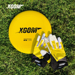 Combination ike frisbee special scoring gloves outdoor extreme sports competition adult men and women l size (vibrant yellow frisbee + black and yellow gloves)_same style