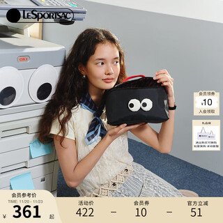Lesportsac new expression series cute black big-eyed boy storage cosmetic bag clutch bag for women with big eyes