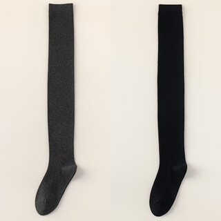 Bendu long socks for women, spring and autumn, over the knee high, anti-slip, autumn and winter black thigh socks, knee pads, dark gray + black, m tube height 58c (suitable for 80-140 jin jin equals 0.5 kg)