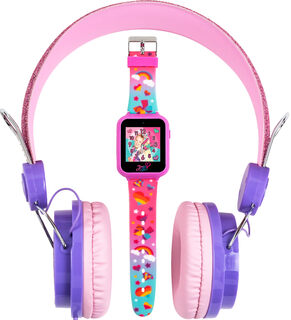 Accutime jojo siwa children's smart watch pink headphone set 6 games 10 dials