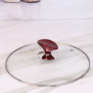 Yusenyi anti-scalding, high temperature resistance, thickening, step-free universal tempered glass pot lid, household cooking pot, soup pot, c-shaped pot lid 16.8cm