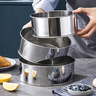 Qinkai sieve household heightened flour sieve baking filter sieve 30/40/60 mesh ultra-fine stainless steel mesh rice sieve worm 14 mesh oat/rice sieve worm height 7cm 17cm without mesh