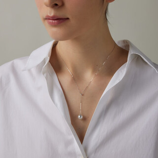 Zunding pearl-18k gold seawater pearl australian white y chain 9-10mm australian white 9-10mm