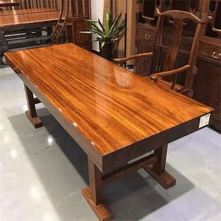 Solid wood large board tea table okan large board table log large board office desk walnut tea table whole board large board dining table single table 120-60-6 (total height 75)