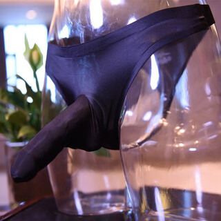 Universal airplane cup underwear for work, men's underwear for sexy masturbation, l tube special penis thong, men's cherry blossom pink men's black, ice silk jj closed (with jj cover) 80120jin jin equals 0.5 kg