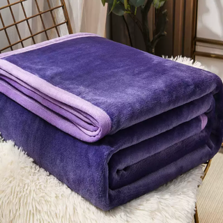 Rsrddy flannel blanket bed blanket coral velvet leg office sofa blanket student winter thickened warm sheets dark purple 200x230 extra large blanket warm bedding dual use