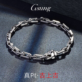 Gsung platinum pt950 wolf head bracelet, simple and fashionable men's pure platinum solid bracelet, can be customized as a gift for boyfriend. priced by gram, contact customer service before bidding.