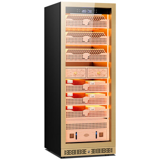 Kelong 608c cigar cabinet, constant temperature and humidity, water ion ammonia removal, smart wifi, iot control, air-cooled cedar wood liner shelf, alcohol nourishment, water circulation compressor, refrigeration cigar cabinet, rose gold 1-wake cigar box nourishment + aluminum liner + purified ammonia + wifi
