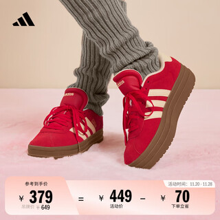 Adidas t-toe shoes vl court bold thick sole increased casual sneakers moral training shoes for women adidas light scarlet/warm vanilla 39